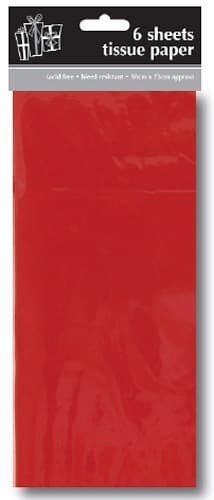 Red Tissue Paper x6 Sheets - Click Image to Close