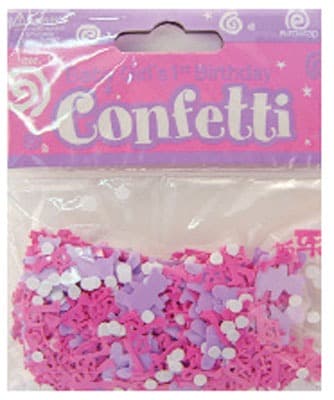 Baby Girl 1st Birthday Confetti - Click Image to Close