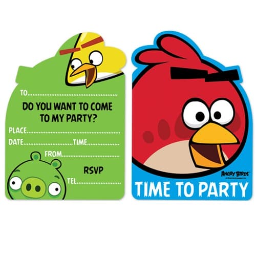 Angry Birds Invites x6 - Click Image to Close