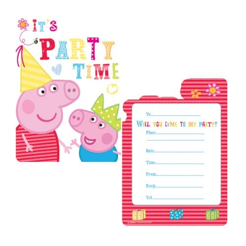 Peppa Pig Invites x6 - Click Image to Close