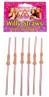 Willy Straws (6) In Pol Bag - Click Image to Close