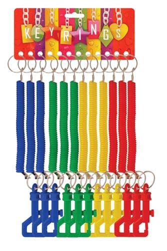 Spiral Coloured Keychain x12 - Click Image to Close