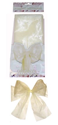 Ivory Wedding Organza Chair Bow - Click Image to Close