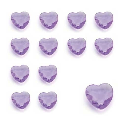 Lilac Heart Shaped Diamantes - Click Image to Close