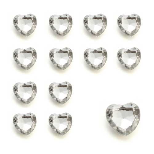 Silver Heart Shaped Diamantes - Click Image to Close