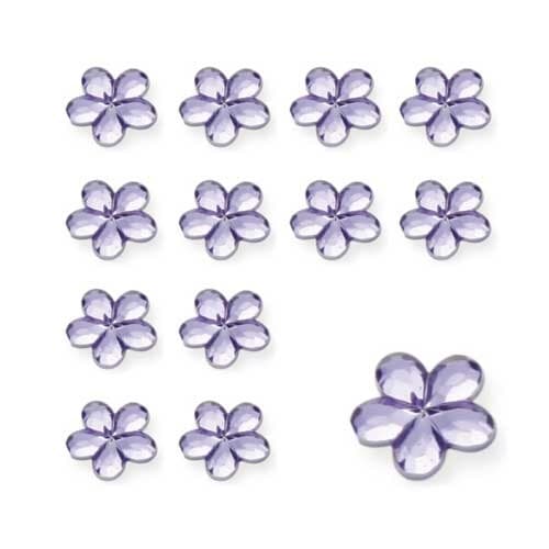Lilac Flower Shaped Diamantes - Click Image to Close