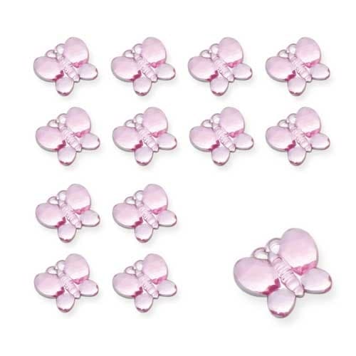 Pink Butterfly Shaped Diamantes - Click Image to Close