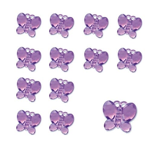 Purple Butterfly Shaped Diamantes - Click Image to Close