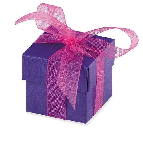 Purple Favour Box With Lid x10 - Click Image to Close