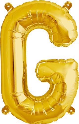 16" Letter G Gold Air Filled Balloons - Click Image to Close