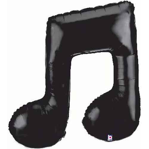 Black Double Music Note Shape Balloons - Click Image to Close