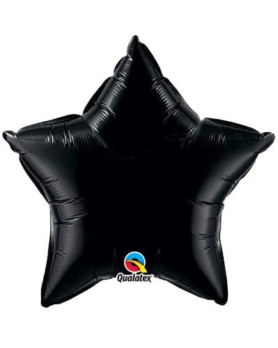 20" Onyx Black Star Foil Balloon - Click Image to Close
