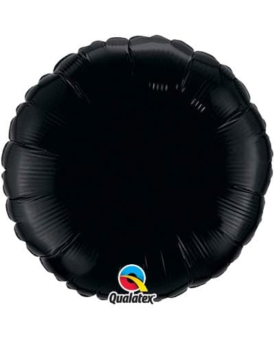 18" Onyx Black Round Foil Balloon - Click Image to Close