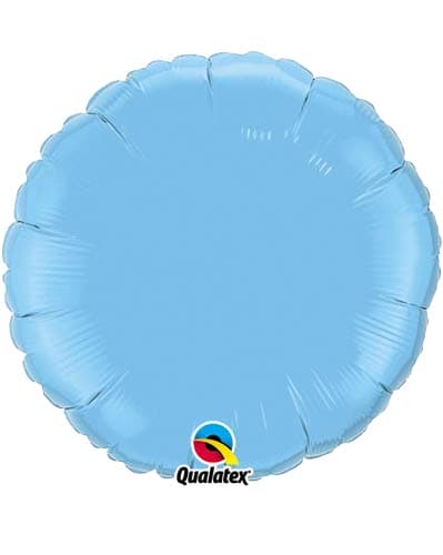 18" Pale Blue Round Foil Balloon - Click Image to Close