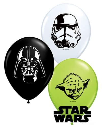 5" Star Wars Faces Latex Balloons 100pk - Click Image to Close