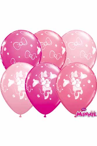 11" Minnie Mouse Latex Balloons 25pk - Click Image to Close