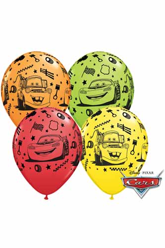11" Lightning McQueen Latex Balloons 25pk - Click Image to Close