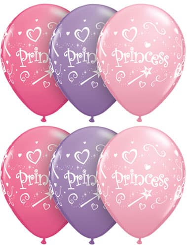 11" Princess Assorted Latex Balloons 25pk - Click Image to Close