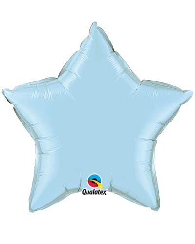 36" Pearl Light Blue Star Foil Balloon - Click Image to Close