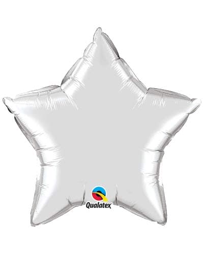 36" Silver Star Foil Balloon - Click Image to Close