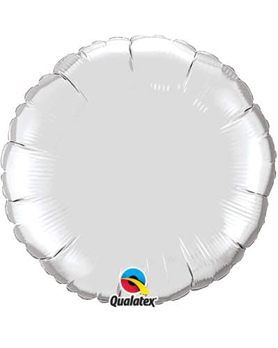 9" Silver Round Foil Balloon - Click Image to Close