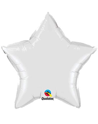 4" White Star Foil Balloon - Click Image to Close