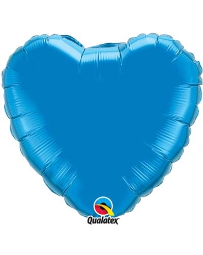 4" Sapphire Blue Heart Foil Balloon - Click Image to Close