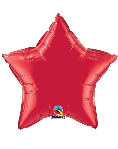 9" Ruby Red Star Foil Balloon - Click Image to Close