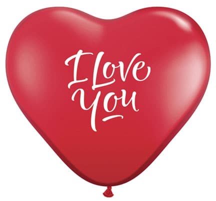 3ft I Love You Script Modern Giant Latex Balloons 2pk - Click Image to Close