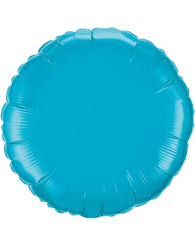 18" Turquoise Round Foil Balloon - Click Image to Close