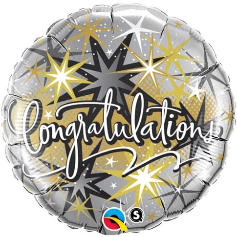 18" Congratulations Elegant Foil Balloons - Click Image to Close