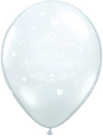 11" Anniversary Classic Hearts Latex Balloons 25pk - Click Image to Close