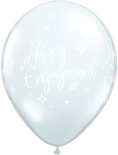 11" Engagement Elegant Diamond Clear Latex Balloons 25pk - Click Image to Close
