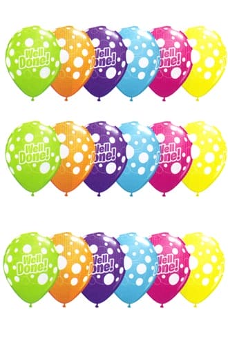 11" Well Done Dots Latex Balloons 25pk - Click Image to Close