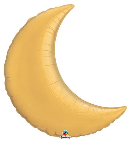 9" Gold Crescent Moon Foil Balloon - Click Image to Close