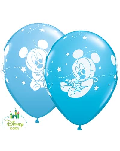 11" Disney Baby Mickey Stars Latex Balloons 25pk - Click Image to Close