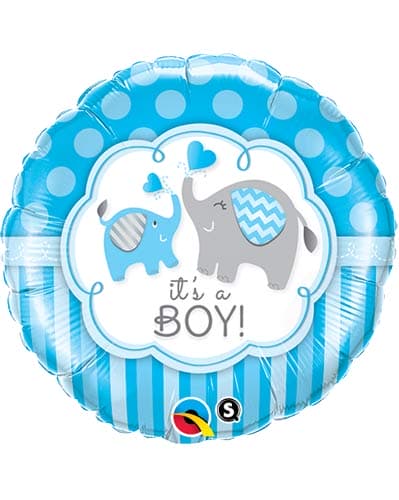 18" Its A Boy Elephants Foil Balloons - Click Image to Close