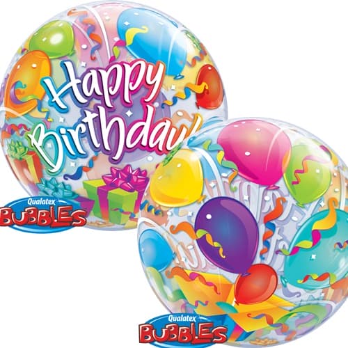 22" Birthday Surprise Single Bubble Balloons - Click Image to Close