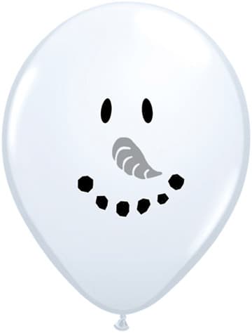 5" Snowman Face Latex Balloons 100pk - Click Image to Close