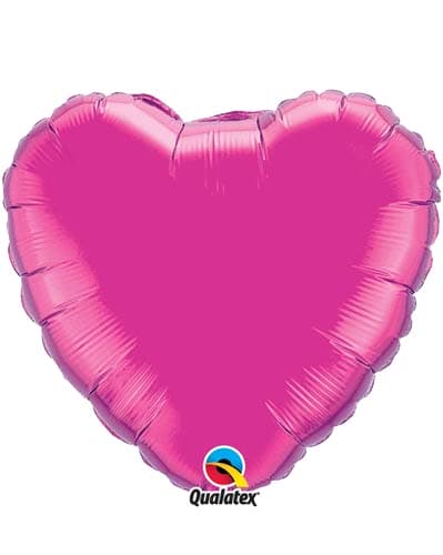 18" Magenta Heart Microfoil Balloon - Click Image to Close
