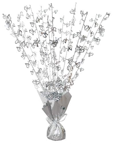 25th Silver Anniversary Balloon Weight Centrepiece - Click Image to Close