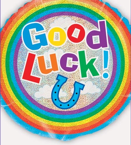 18" Good Luck Prismatic Foil Balloons - Click Image to Close