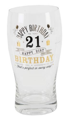 21st Birthday Pint Glass - Click Image to Close