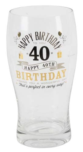 40th Birthday Pint Glass - Click Image to Close