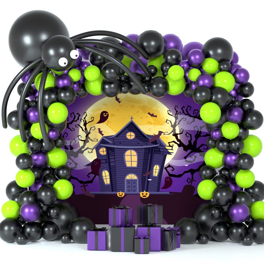 classic Halloween decor green and purple