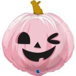 Pastel Pink Pumpkin Foil Balloons Halloween Decor