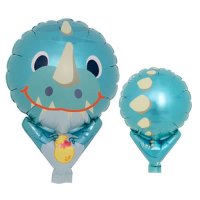5" Blue Triceratops Balloon.