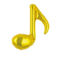 9" Gold Music Note Balloon