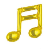 9" Gold Double Music Note Balloon