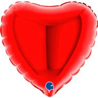4" Grabo Red Plain Heart Air Fill Balloons